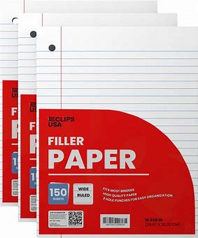 10 pack Loose leaf paper (150 sheets per pack)