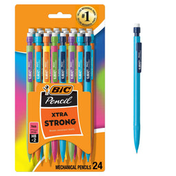 Mechanical Pencils with Erasers, Thick Point (0.9mm), 24-Count