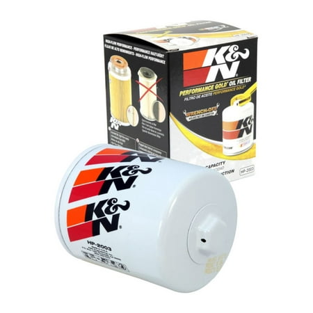 K&N Performance Oil Filter: 20,000 Mile Premium Engine Protection, Higher Oil Flow Rates, Compatible with All Oils, Optimized for Synthetic Oils, HP-2003