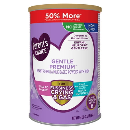Parent's Choice Gentle Premium Baby Formula; For Fussiness, Gas and Crying