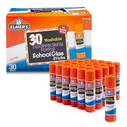 Elmer's Disappearing Purple School Glue Sticks, 30 Count
