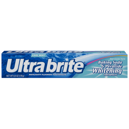 Ultra Brite Baking Soda and Peroxide Whitening Toothpaste, Clean Mint - 6 oz