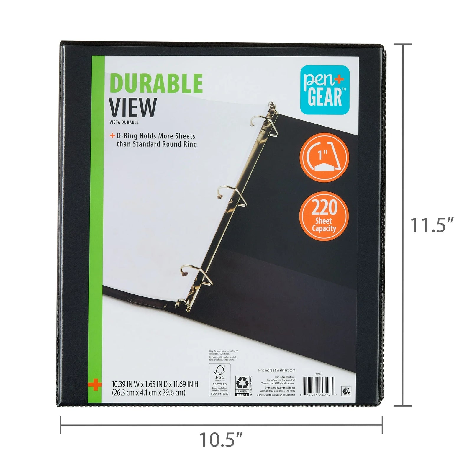 1" Durable View D-Ring
