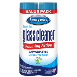 Sprayway Glass Cleaner Foaming Aerosol Spray, 19 oz, 2-Pack, Ammonia-Free, Streak-Free Shine