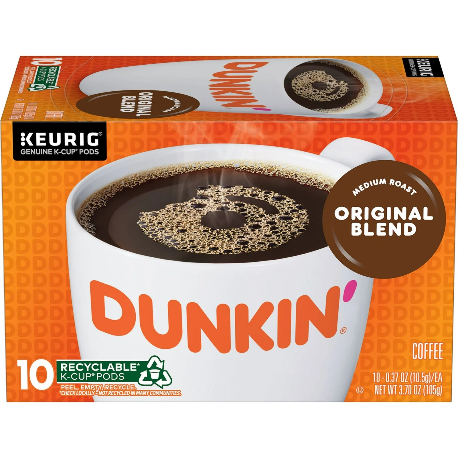 Dunkin’ Original Blend Medium Roast Coffee, Keurig K Cup Pods, 60 Count Box