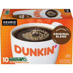 Dunkin’ Original Blend Medium Roast Coffee, Keurig K Cup Pods, 60 Count Box
