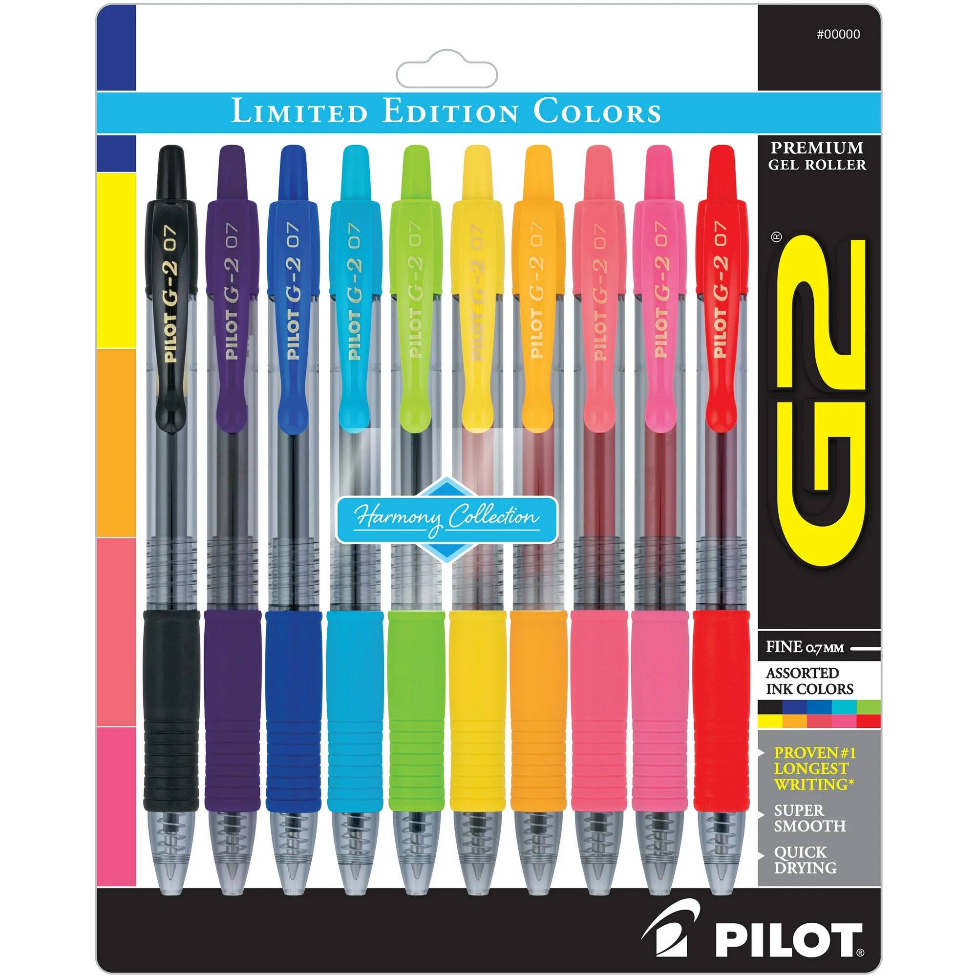 Retractable Gel Ink Pens Assorted Ink, 10 Count