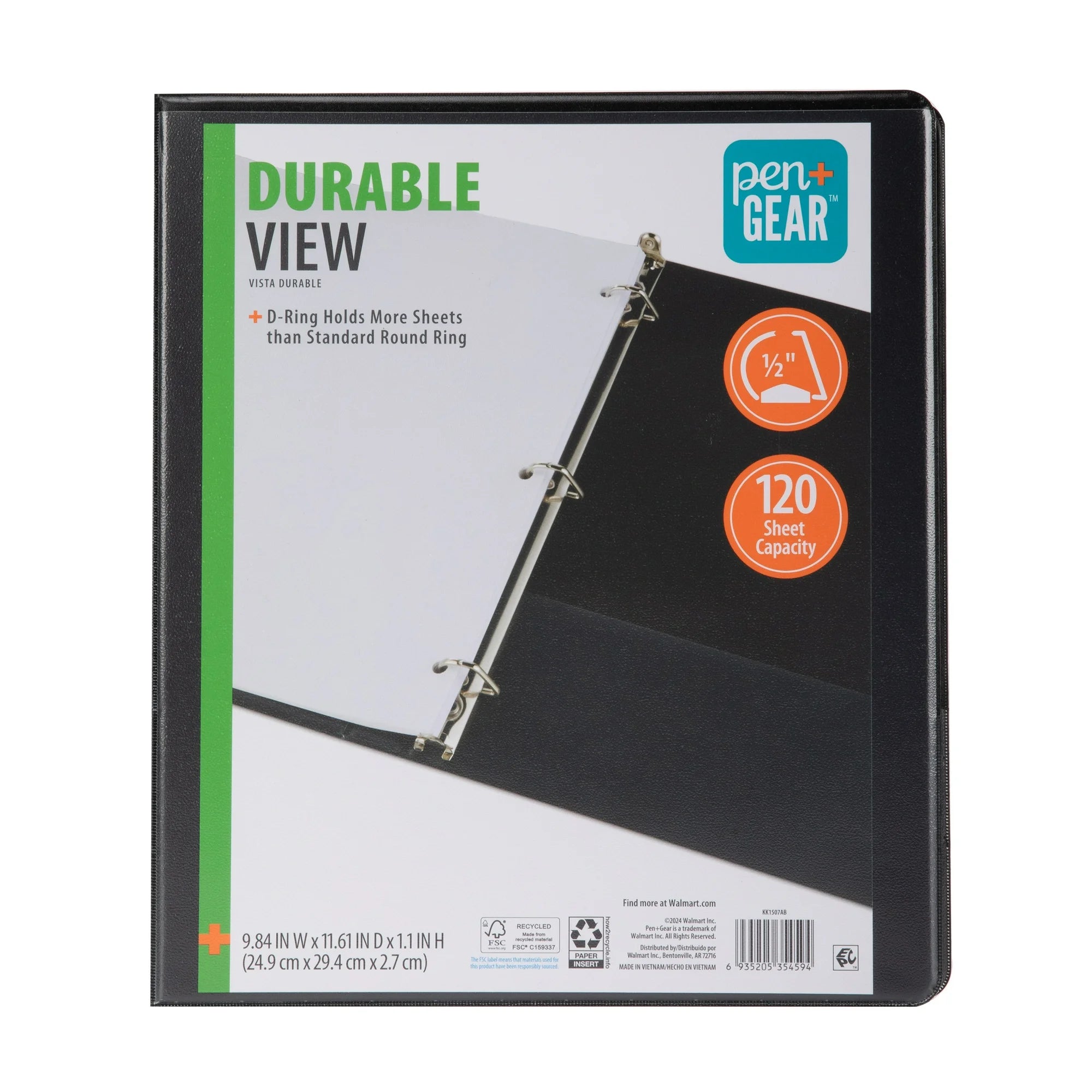 1/2‑Inch D‑Ring Binder 5 pack
