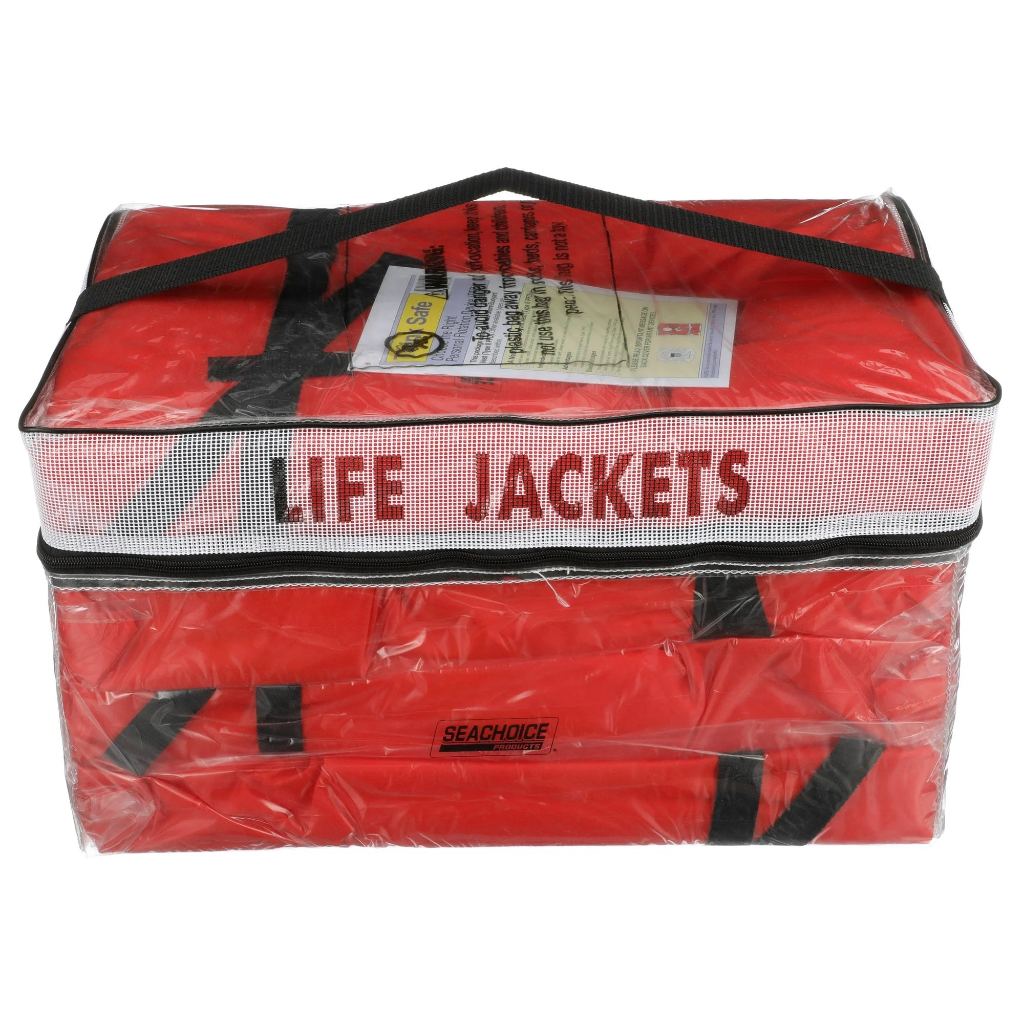 Life Vest, Type II Personal Flotation Device, Orange, Adult, 4-Pack w/ Bag