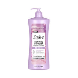 Suave Bonding Infusion Purple Toning Shampoo, for Neutralizing Brassy Tones, 28 fl oz with Pump