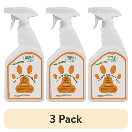 (3 pack) Citrus Magic Pet One-Step Disinfectant Cleaner, 22 Fluid Ounce