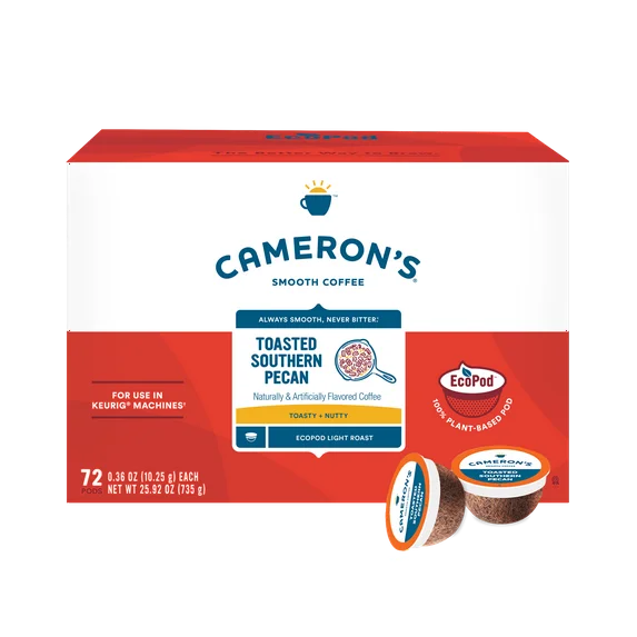 Cameron's Coffee Toasted Southern Pecan Light Roast EcoPods Coffee -72 ct