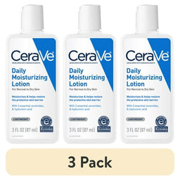 (3 pack) CeraVe Daily Moisturizing Lotion for Normal to Dry Skin Face Body Hand Hyaluronic Acid 3 fl oz