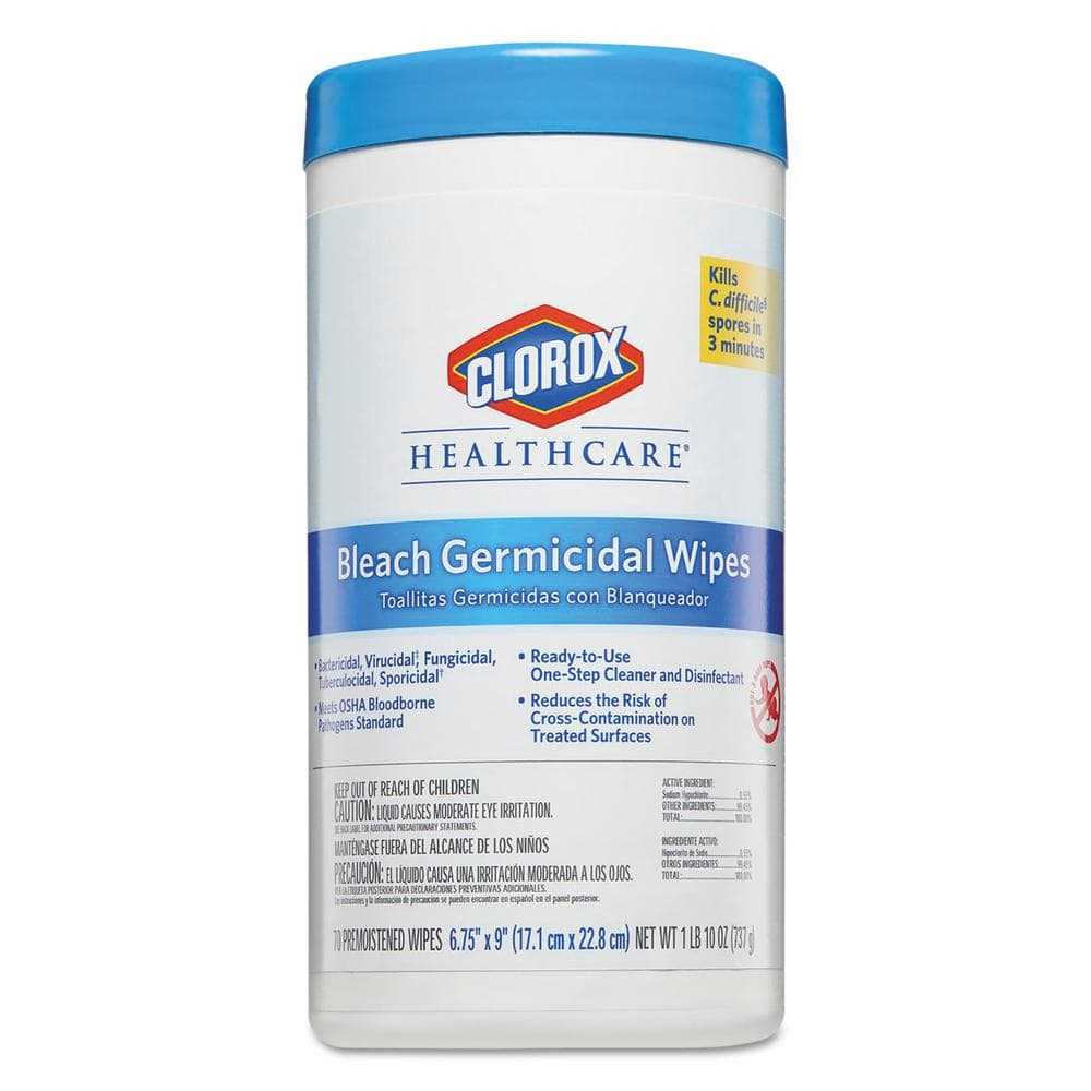 6.75 in. x 9 in. 70-Count Unscented Bleach Germicidal Disinfecting Wipes, Can