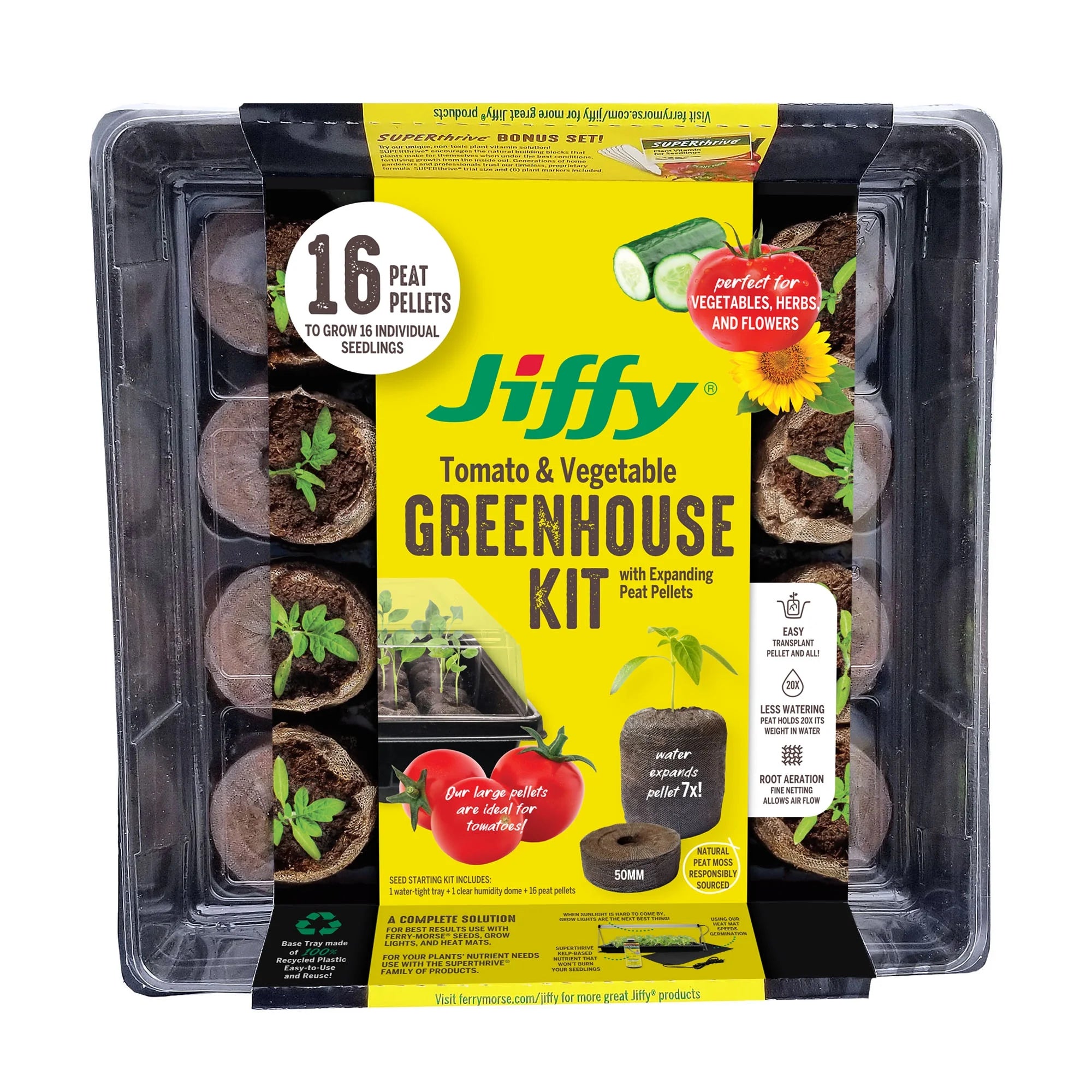 Tomato and Vegetable 16 pellet greenhouse kit 4 pack