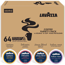 Lavazza Keurig® K-Cup® Variety Pack, Contains Light, Medium, and Extra Dark Roast (60 Pods)