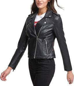 levis womens leather jacket large