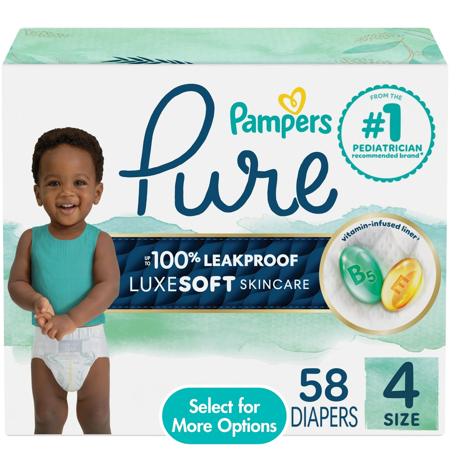 Diapers, Box, 58 Count, Size 4
