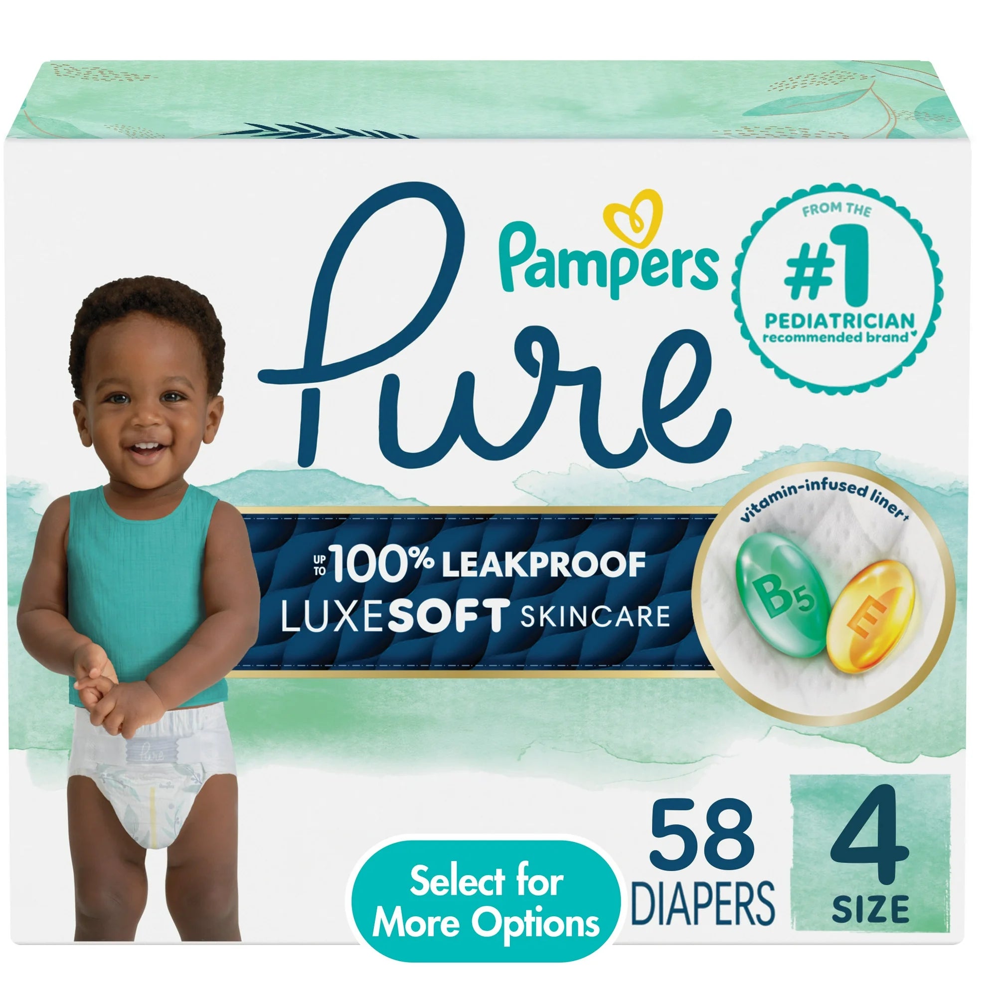 Diapers, Box, 58 Count, Size 4