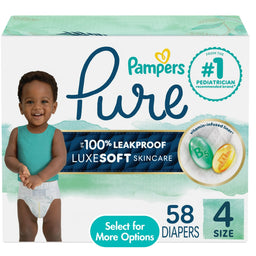 Diapers, Box, 58 Count, Size 4
