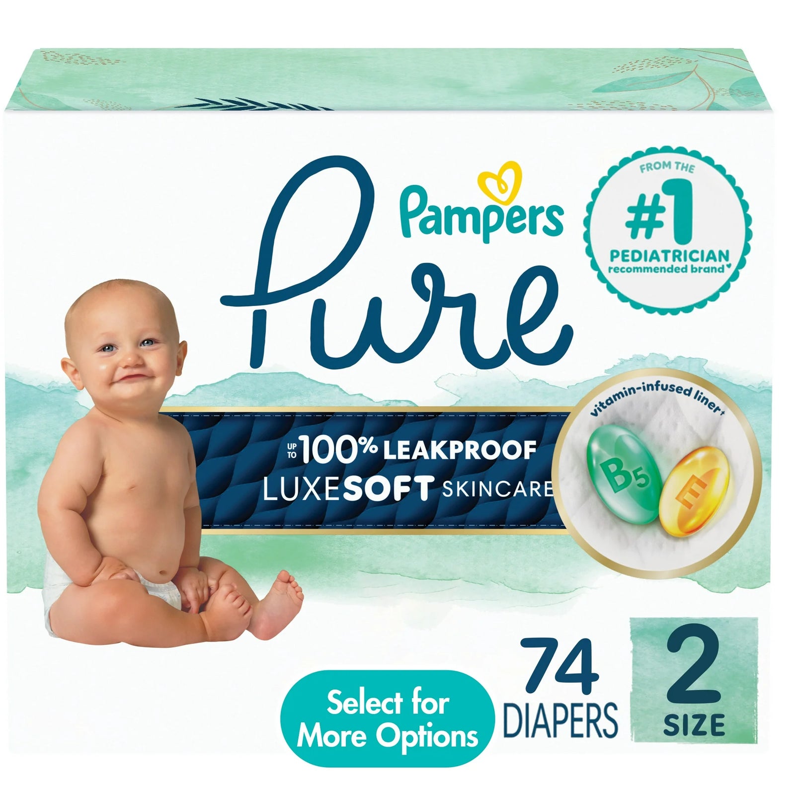 Diapers, Box, 74 Count, Size 2