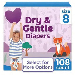 Diapers, Box, 108 Count, Size 8
