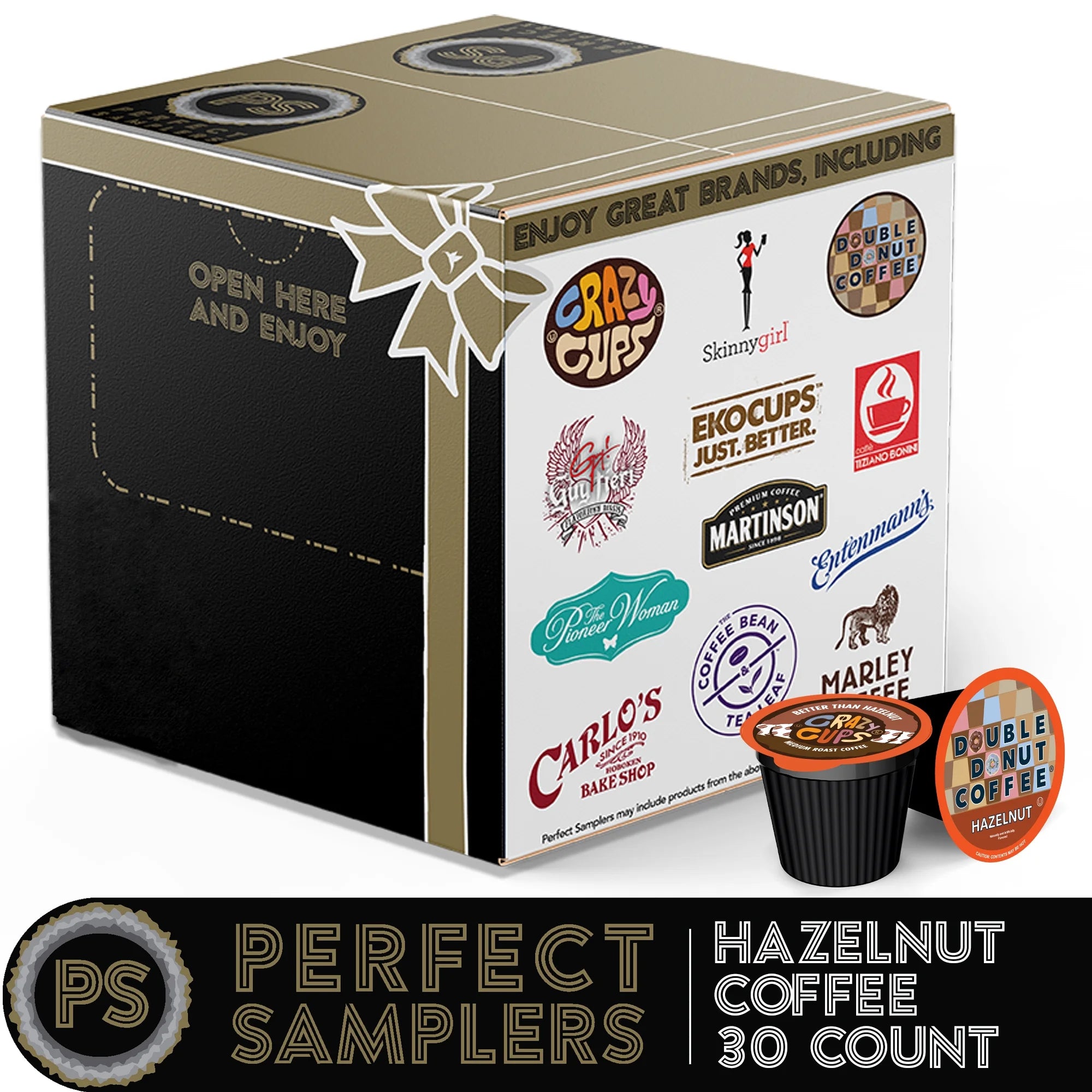 Perfect Samplers Hazelnut Coffee Pods Variety Pack, Medium Roast Coffee for Keurig K Cups Machines, Assorted Hazelnut Coffee Pods Sampler, 30 Count