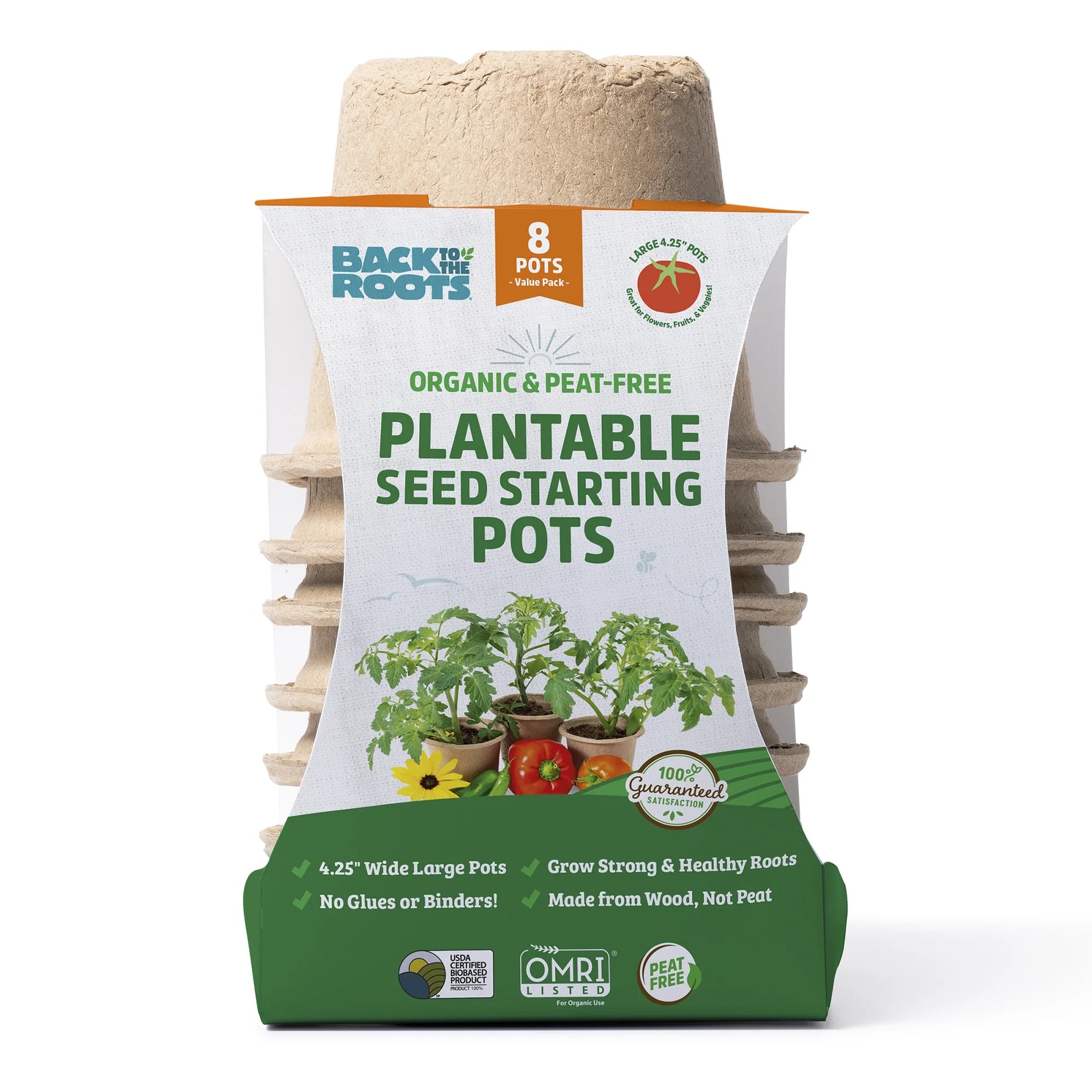 Seed Starting Pots 4.25" x 3.35" 8 count 4 pack