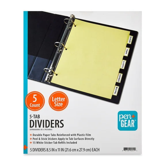 Pen +Gear 5ct 5-tab Dividers