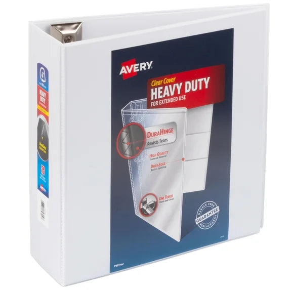 avery heavy duty view letter 4'' one touch slant ring binder