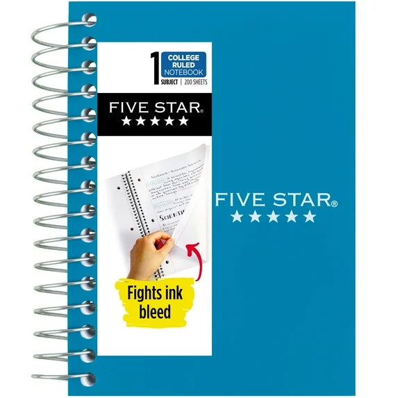 5 Star 1 subject college-ruled notebook