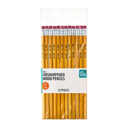 12ct. pen+gear No.2  Unsharpened lead pencils