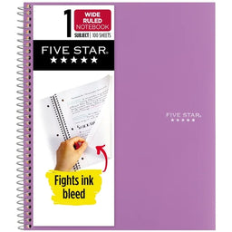 Five Star 1 subject Wide-Ruled 100 sheets Notebook