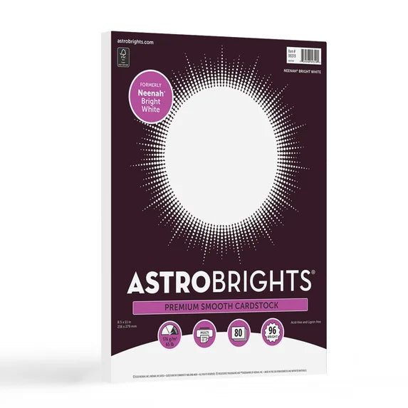 AstroBright white cardstock 8.5'x11' 80 sheets