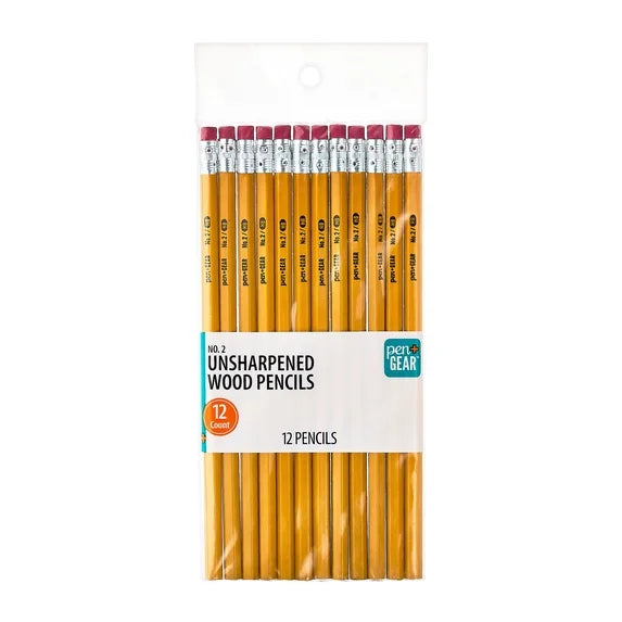 Pen+Gear N0.2 Unsharpened Wood Pencils