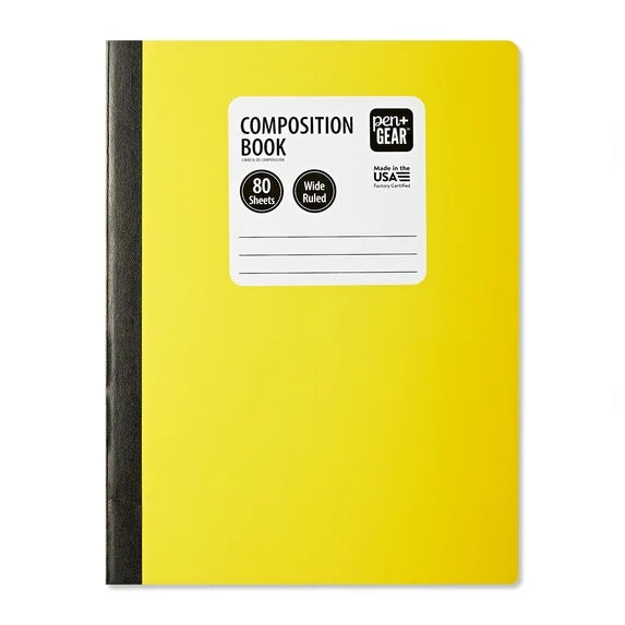 Pen+Gear Composition Book 7.5'x9.75' wide-ruled