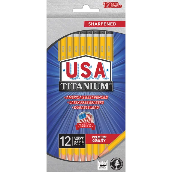 USA Titanium 12 ct No.2 Sharpened Pencils