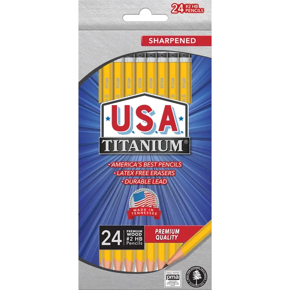24 ct. USA Titanium no.2 pencils