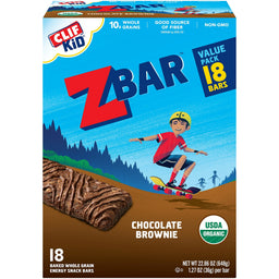 Clif Kid Zbar Organic Chocolate Brownie Energy Bars 24ct